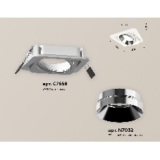 Комплект встраиваемого поворотного светильника Ambrella light XC7658022 SWH/PSL белый песок/серебро полированное MR16 GU5.3 (C7658, N7032)