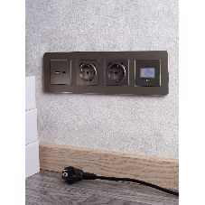 Рамка 4-м РУ-4-1-Бр RE IEK BRITE DECOR Латунь металл. скругл.угол
