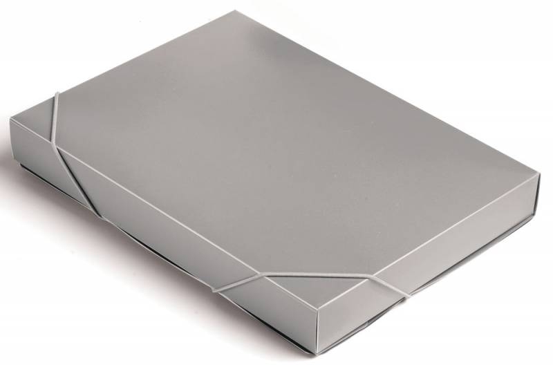 Папка-короб на резинке Бюрократ -BA40/07GREY, пластик, 0.7мм, корешок 40мм, A4 серый