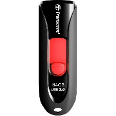 Флешка USB Transcend JetFlash 590 (TS64GJF590K), 64Gb, USB 2.0, R/W 25/15, черный/красный