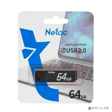 Флешка USB Netac U351 (NT03U351N-064G-20BK), 64Gb, USB 2.0, R/W 25/10, черный