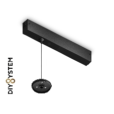 Крепеж трековый подвесной для корпуса DIY D60mm 240*42*25 H1500 BK черный