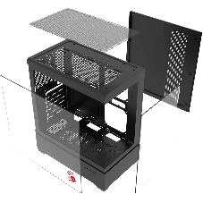 Корпус Bloody CC-127-BK, Midi-Tower, чёрный