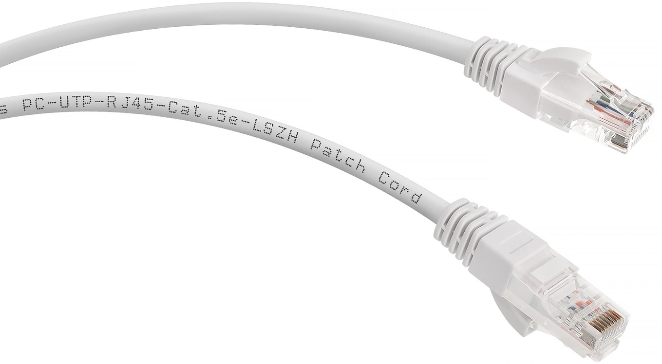 Шнур комм. Cabeus, кат. 5е, неэкр., U/UTP, RJ45/RJ45, LSZH, AWG24, 2м, белый