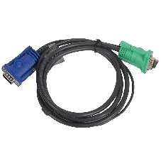 Кабель KVM ATEN 2L-5201U USB(тип А Male)+HDB15(Male) <-> SPHD15(Male) 1,2м., черный.