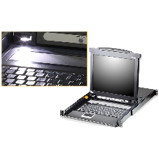 Переключатель-KVM 8-портовый IP с ЖК-дисплеем Slideaway/ATEN SINGLE RAIL 8P PS/2-USB LCDKVMP 17INCH WIH IP