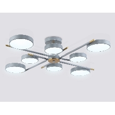 Люстра светодиодная на штанге Ambrella light FL516339/8 GR/CP серый/медь 120W 3000-6000K D850*170 (без ПДУ)