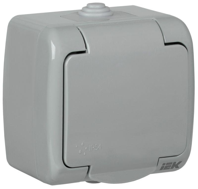 Розетка IEK ERA12-K03-16-54 РСш12-2-А 1-ая с з/к откр. уст. 16А IP54 AQUATIC