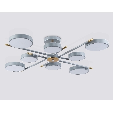 Люстра светодиодная на штанге Ambrella light FL516339/8 GR/CP серый/медь 120W 3000-6000K D850*170 (без ПДУ)