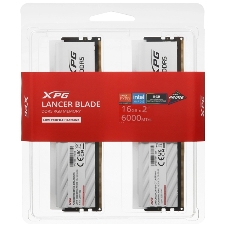 Оперативная память XPG Lancer Blade RGB, DDR5, 32GB (2x16 GB), 6000 MHz, CL36, радиатор, RGB, белый