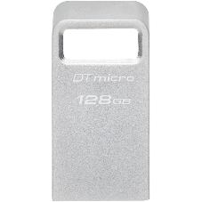 Флешка USB Kingston DataTraveler Micro (DTMC3G2/128Gb), 128Gb, USB 3.2 Gen 1, R/W 200/60, серебристый