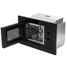 Встраиваемая микроволновая печь Gorenje, 20 л, 5 уровней мощности, 15 автопрограмм, электронное управление, дисплей, гриль, поворотный стол, цвет черный, ВxШxГ 38х56.8х34 см