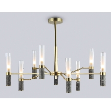 Люстра Ambrella light LH53355/9 GD/CL/WH золото/прозрачный/белый G9*9 max 40W D850*890