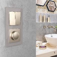 Выключатель двухклавишный WERKEL (шампань рифленый) W1120010