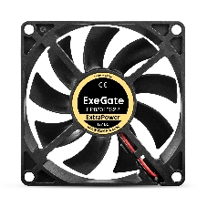 Вентилятор для корпуса ExeGate ExtraPower EP08015S2P черный, 80 мм, 2500 об/мин, 25.5 дБ, 2 pin
