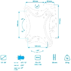 Кронштейн для телевизора Kromax CORBEL-1 черный 10