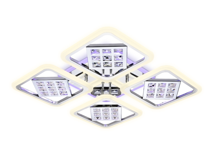 Светильник Ambrella light FA288/4 CH хром 116W 750*750*80 (ПДУ РАДИО 2.4G)