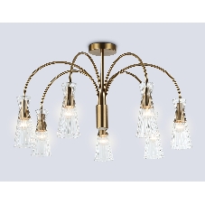 Люстра Ambrella light LH55703/7 BS/CL латунь/прозрачный E14*7 max 40W D745*460