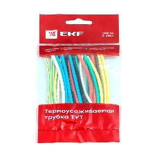 Термоусаживаемая трубка EKF tut-n-2 ТУТ 2/1 набор:7 цветов по 3шт. 100мм. EKF PROxima