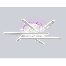Потолочный светодиодный светильник FA8907 WH/CH белый/хром 135W 3000K-6400K+RGB 800*770*160 (ПДУ РАДИО 2.4G)