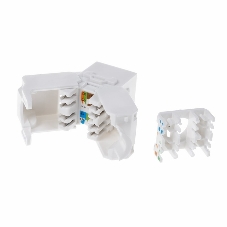 Модуль Rexant Keystone Jack RJ-45(8P8C), UTP неэкранированный, cat.5e, тип 90 градусов, самозажимной, белый