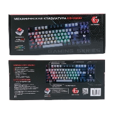 Клавиатура проводная механическая Gembird KB-G600, 87кл, Rainbow, красн.свитчи, 1.8м, черная
