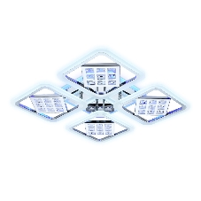 Светильник Ambrella light FA288/4 CH хром 116W 750*750*80 (ПДУ РАДИО 2.4G)
