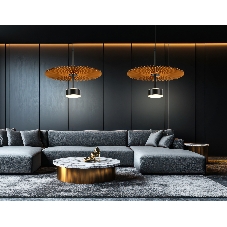 Светильник Ambrella light LH72607 BK/CF черный/кофе 6W 3000K D300*260-1770