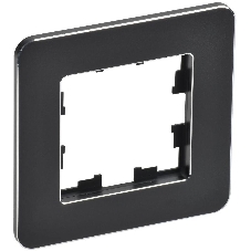 Рамка 1-м РУ-1-1-Бр RE IEK BRITE DECOR Черный металл. скругл.угол