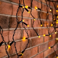 Гирлянда Neon-night Айсикл (бахрома) светодиодный, 4,8 х 0,6 м, черный провод, 230 В, диоды теплый белый, 176 LED
