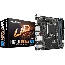 Материнская плата Gigabyte H610I DDR4, LGA 1700, Intel H610, 2xDDR4, 4xSATA, 1xM.2, 1xPCIe 4.0 x16, 1xHDMI, 1xVGA, 2xDP, 1x 1Gb LAN, 2xUSB-A 3.2 Gen 1, 4xUSB-A 2.0, 3x 3.5 мм, 7.1, Mini-ITX