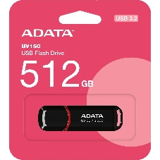 Флешка USB ADATA UV150 (AUV150-512G-RBK), 512Gb, USB 3.2, R/W 100/30, черный