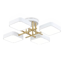 Люстра светодиодная на штанге Ambrella light FL516341/4 WH/GD белый/золото 72W 3000-6000K 550*550*150 (без ПДУ)