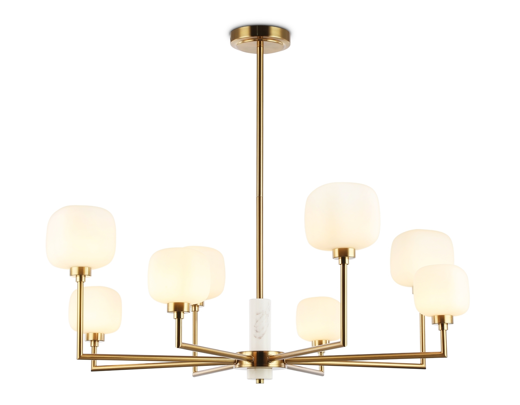 Люстра Ambrella light LH53017/8 BS/FR латунь/белый матовый G9*8 max 40W D830*680