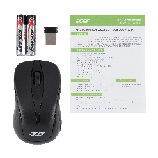 Мышь беспроводная Acer OMR131 черный, 1000 dpi, радиоканал, USB, кнопки - 3
