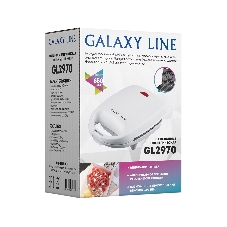 Вафельница Galaxy Line GL 2970, белый, с несъемными пластинами, 650 Вт