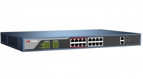 Неуправляемый PoE коммутатор DS-3E0318P-E/M (C) 16 портов RJ45 100M PoE бюджет 130 Вт