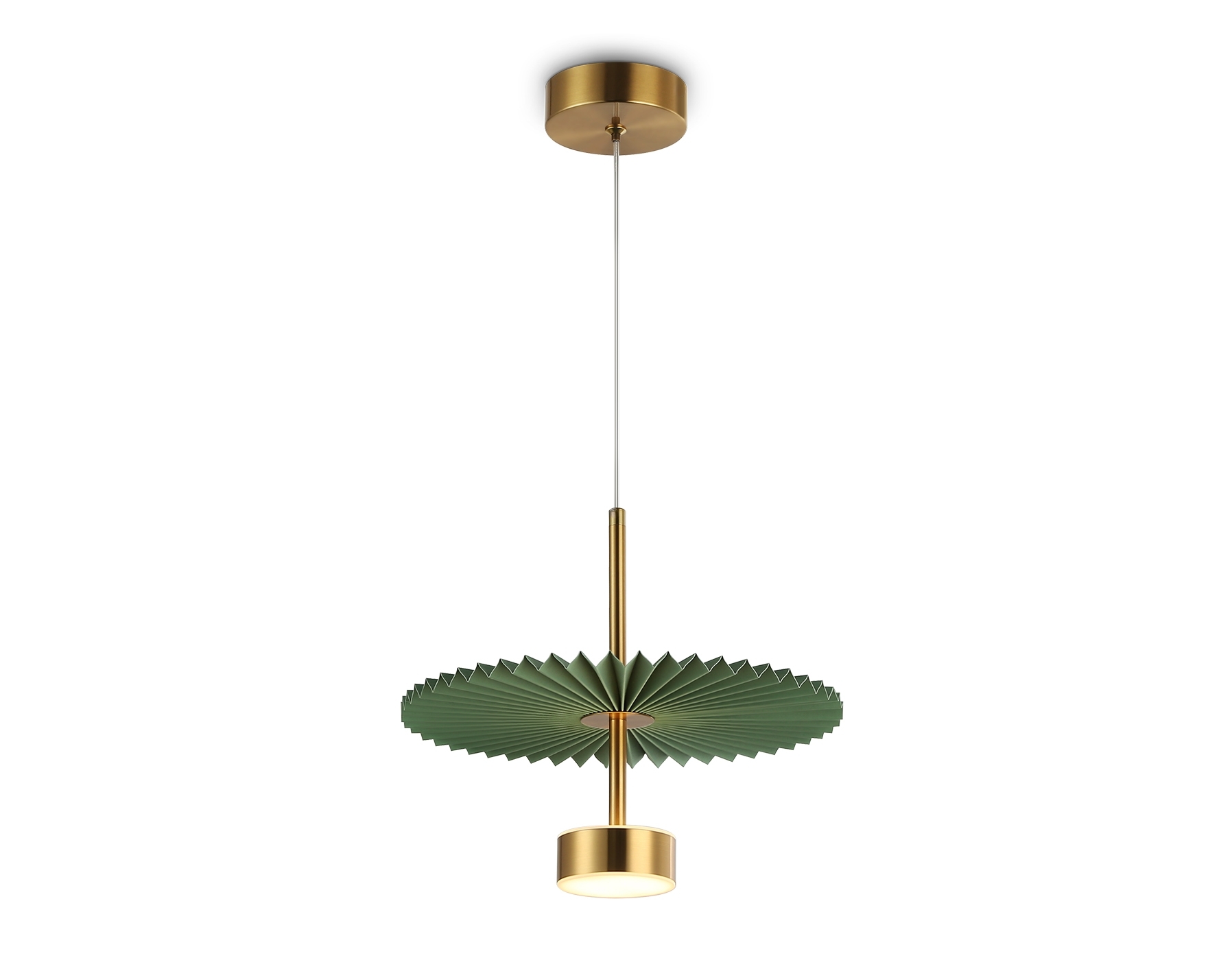 Светильник Ambrella light LH72609 BK/GR латунь/зеленый 6W 3000K D300*260-1770