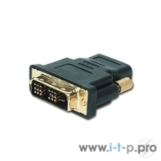 Переходник Cablexpert HDMI-DVI 19F/19M золотые разъемы, пакет, черный