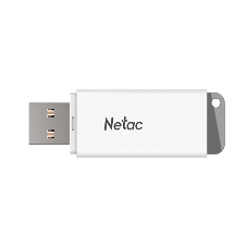 Флешка USB Netac U185 128Gb NT03U185N-128G-20WH, USB 2.0, с колпачком, пластиковая белая