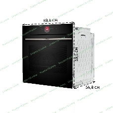 Встраиваемый духовой шкаф с 14 режимами нагрева,контроль температуры от 30 °C до 300 °C,объем 71 л,Eco Clean Direct,TFT сенсорный дисплей,дверь с SoftClose и SoftOpen, Bosch Assist,система очистки пиролитическая,черный