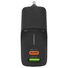 Сетевое зарядное устройство MORE CHOICE NC61a черный - 1USB+1USB-C 3.0A PD 20W+QC3.0 быстрая зарядка для Type-C