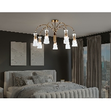 Люстра Ambrella light LH55703/7 BS/CL латунь/прозрачный E14*7 max 40W D745*460