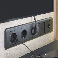 Накладка для розетки USB (графит рифленый)