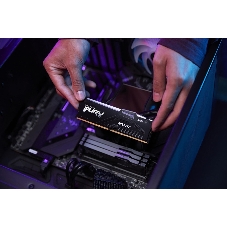 Оперативная память Kingston Fury Beast RGB, DDR5, 32GB (1x32GB), 5600 MHz, CL40, с радиатором, RGB, чёрный