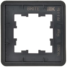 Рамка 1-м РУ-1-1-Бр RE IEK BRITE DECOR Черный металл. скругл.угол