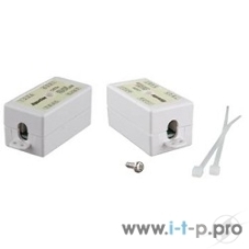 Проходной адаптер (coupler) Hyperline CA-IDC-C5e-WH Dual IDC (110&Krone), категория 5e, 4 пары
