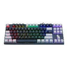 Клавиатура проводная механическая Gembird KB-G600-1, 87кл, Rainbow, коричн.свитчи, 1.8м, черная