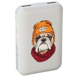 Портативный аккумулятор RITMIX RPB-10007 Bulldog (10000 мА, 2хUSB 2.1 А, софт-тач, принт Бульдог)