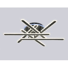 Потолочный светодиодный светильник FA8908 BK/CH черный/хром 125W 3000-6400K+RGB 800*770*160 (ПДУ ИК)